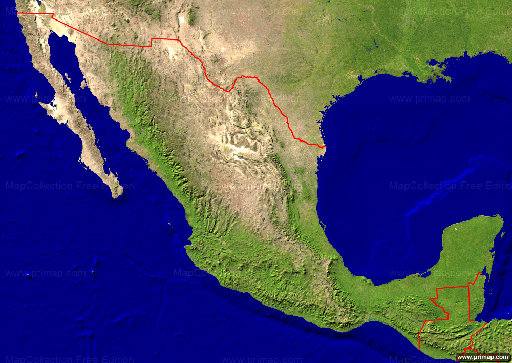 Satellite Map Of Mexico primap National maps